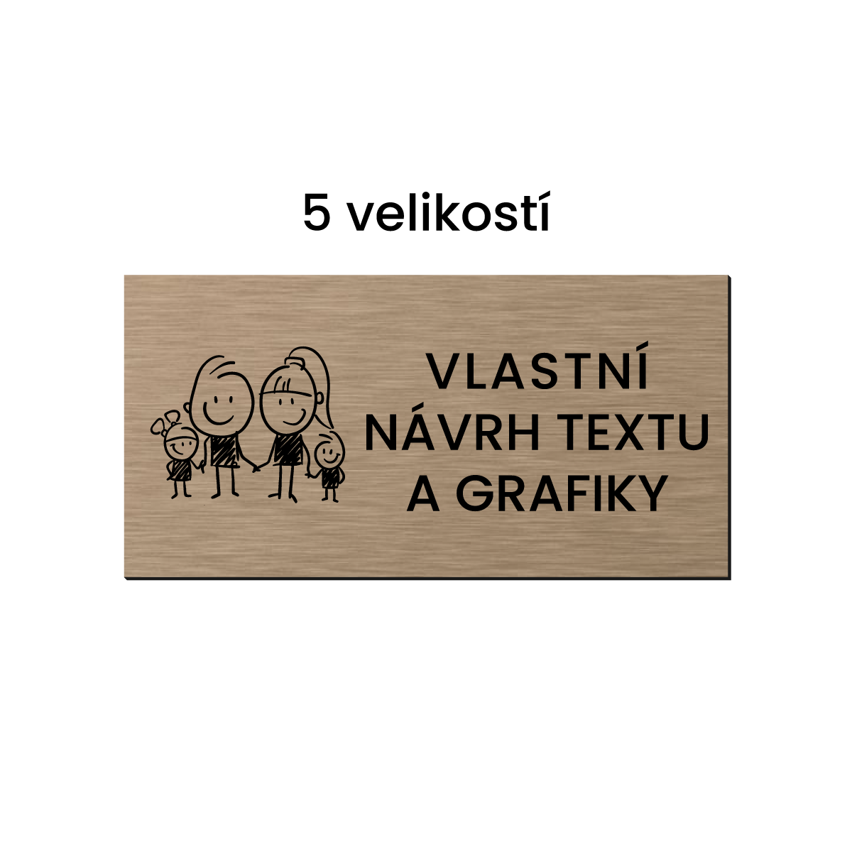 gravírovaná cedule k označení sídla, kanceláře, provozovny, prodejny, podlaží apod. dvouvrstvý plast povrch kovový bronzový