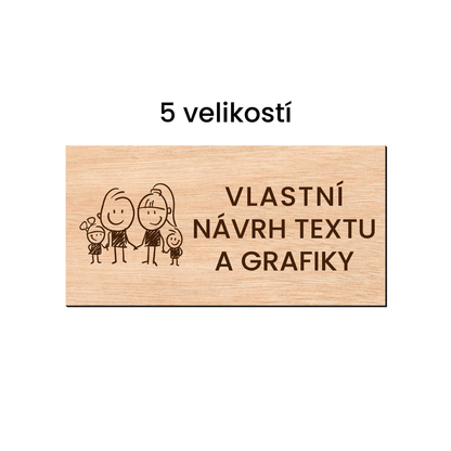 gravírovaná cedule k označení sídla, kanceláře, provozovny, prodejny, podlaží apod. buková překližka v přírodním provedení