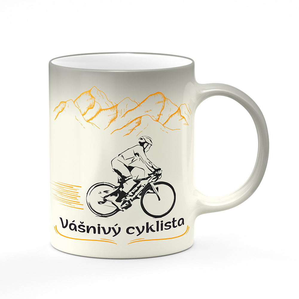 Magický svlékací hrnek motiv Vášnivý cyklista