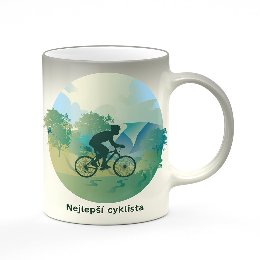 Magický svlékací hrnek motiv Nejlepší cyklista