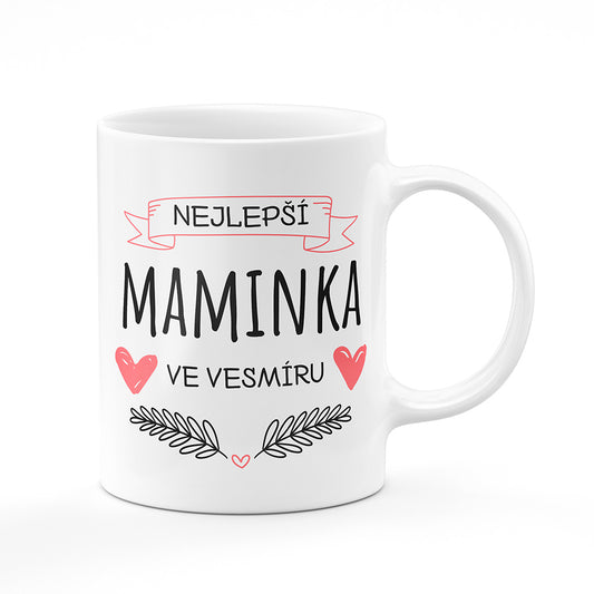 Keramický hrnek bílý motiv Nejlepší maminka ve vesmíru